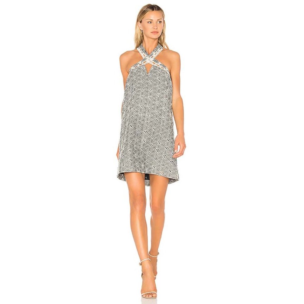 J.O.A Halter Dress Lace Blue Boho Cocktail Wedding